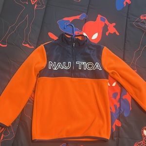 Nautica Fleece Pullover Kids Orange - Blue sz 5